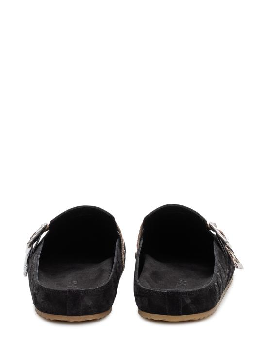 26SS 버버리 체크 스웨이드 얼친 클로그 8113394 A1189 BLACK - BURBERRY