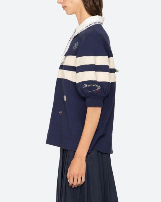  씨뉴욕 폴로 티셔츠 Sea Ny Claira 자수 럭비 셔츠 - SEA NY