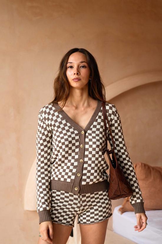  Pink Haley 가디건 핑크 헤일리 애니 체크 니트 - OTHER BRANDS