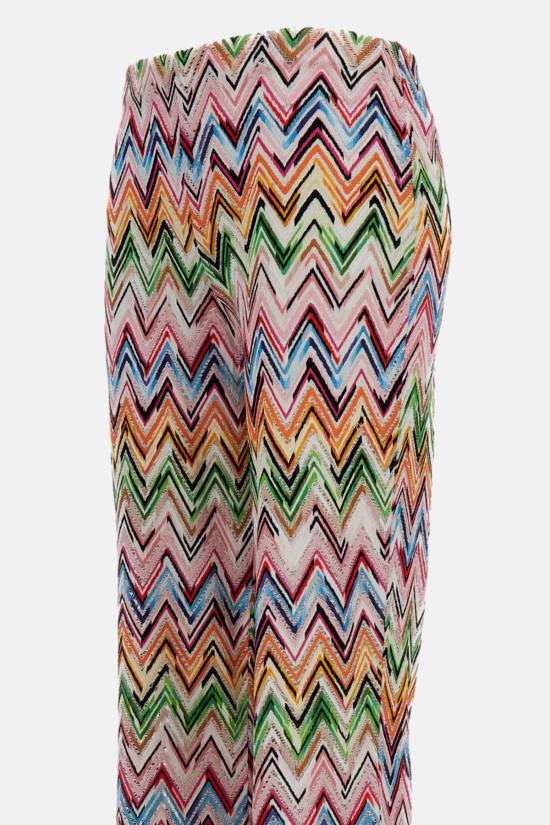  미소니 스트레이트 팬츠 미쏘니 지그재그 패턴 팬츠 멀티컬러 - MISSONI