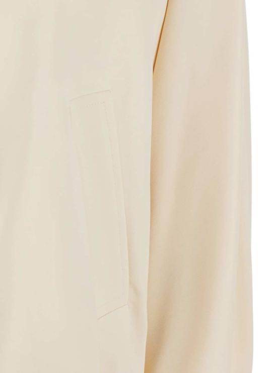  트윈셋 봄버 자켓 러플과 로고 패치가 있는  재킷 (화이트) - TWINSET