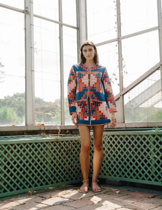  Love The Label 숏 스커트 러브 더 라벨 루이즈 미니 스커트 블루 멀티 - OTHER BRANDS