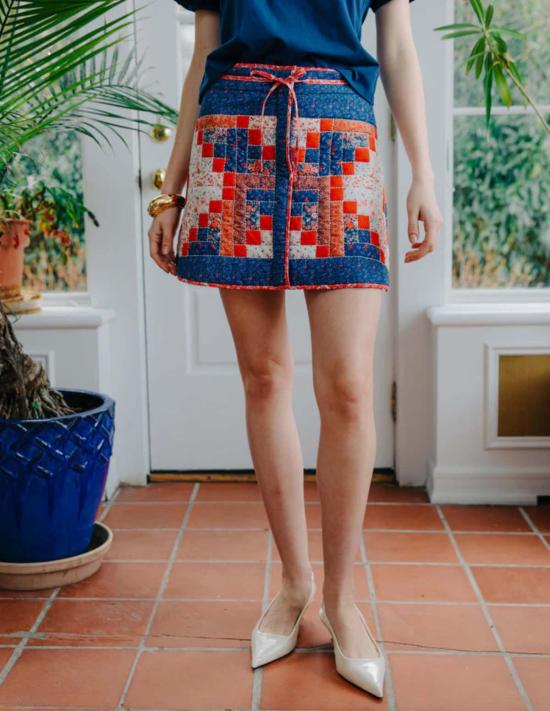  Love The Label 숏 스커트 러브 더 라벨 루이즈 미니 스커트 블루 멀티