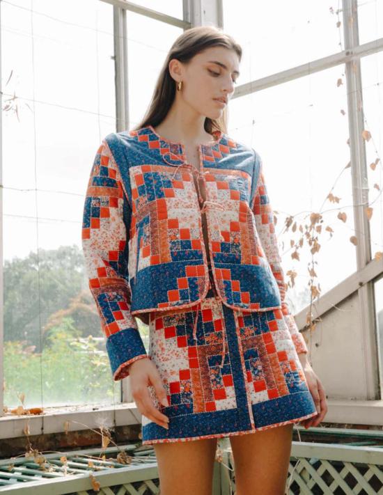  Love The Label 숏 스커트 러브 더 라벨 루이즈 미니 스커트 블루 멀티 - OTHER BRANDS