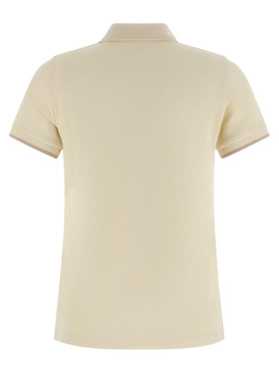  몽클레어 반팔 티셔츠 몽클레르 로고 패치 폴로 셔츠 베이지 - MONCLER