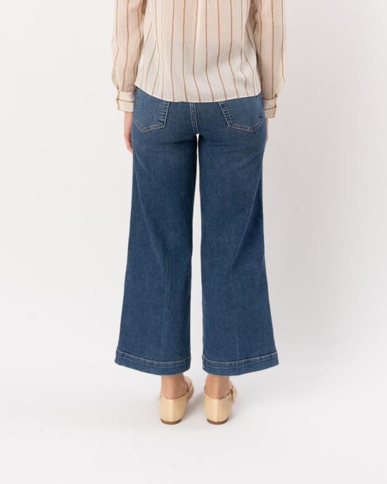  프레임 데님 팬츠 솔기 와이드 레그 팬츠 크롭 진 자선 행사 - FRAME