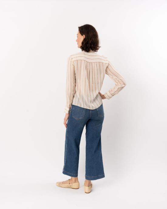  프레임 데님 팬츠 솔기 와이드 레그 팬츠 크롭 진 자선 행사 - FRAME