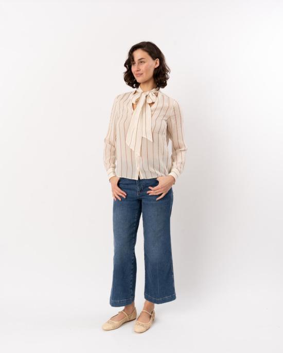  프레임 데님 팬츠 솔기 와이드 레그 팬츠 크롭 진 자선 행사 - FRAME