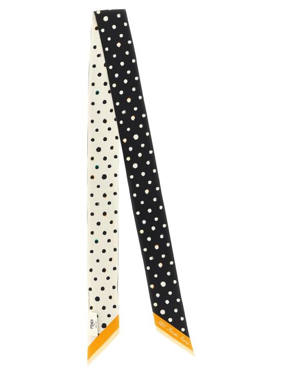  펜디 머플러/스카프 양면 랩 반도 스카프 화이트/블랙