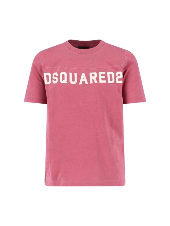  디스퀘어드2 반팔 티셔츠 Dsquared2 로고 티셔츠 레드