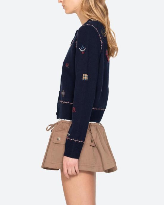  씨뉴욕 가디건 Sea Ny Claira 자수 니트 카디건 네이비 - SEA NY