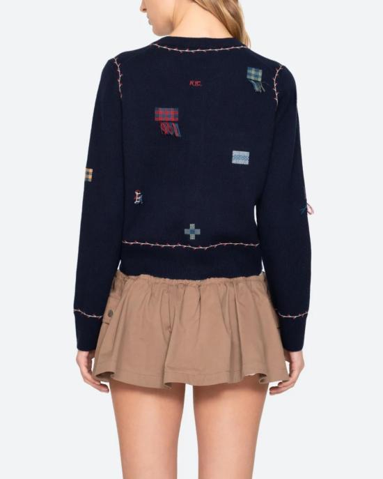  씨뉴욕 가디건 Sea Ny Claira 자수 니트 카디건 네이비 - SEA NY