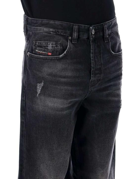  디젤 데님 팬츠 D 마크로 2001 릴렉스드 진 블랙 워시 - DIESEL