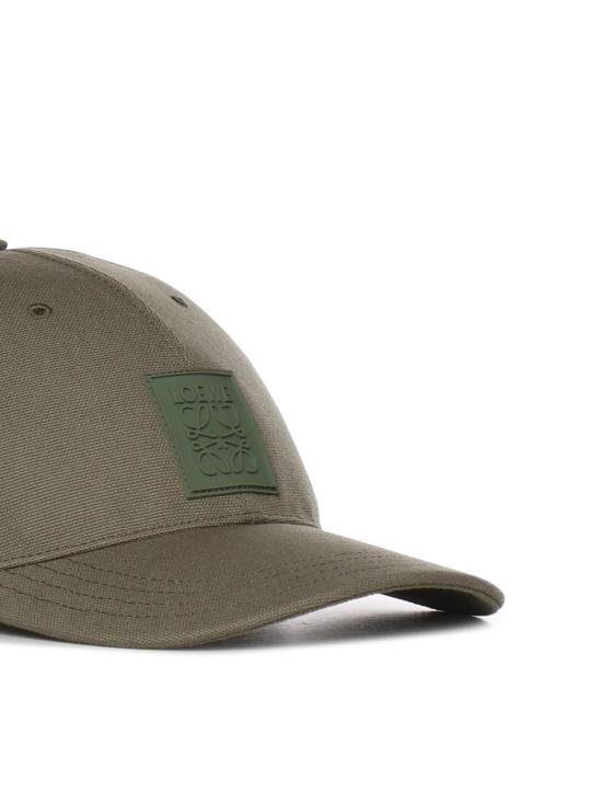  로에베 모자 캔버스 아플리케 장식의  , 카키 그린 색상 - LOEWE