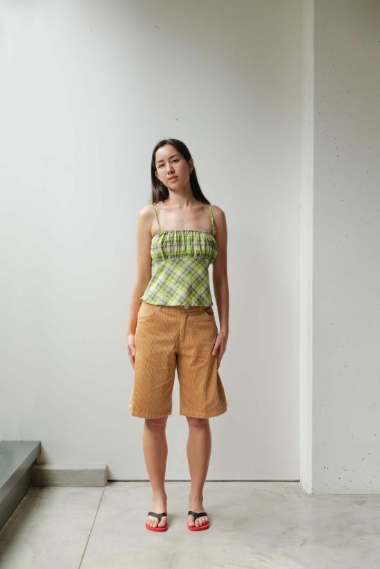  앳 던 캐미솔 새벽에. 주름 장식  탑 - AT DAWN.