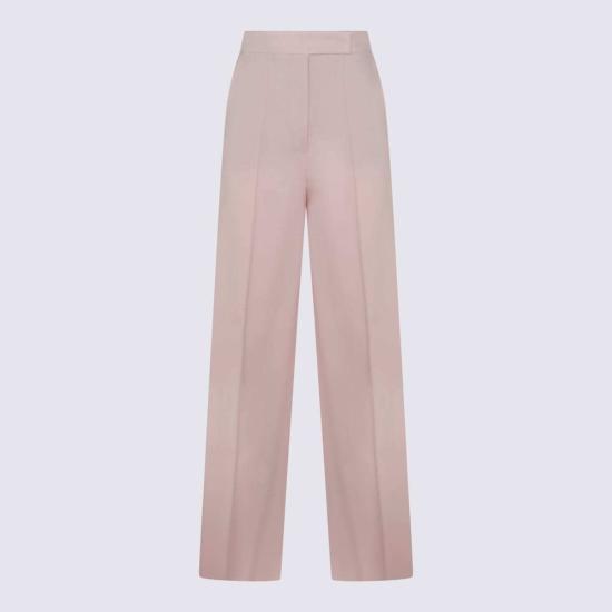  막스마라 스트레이트 팬츠 로즈 울 블렌드 팬츠 베이지 로사
