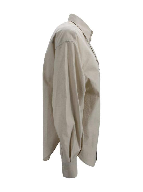  브루넬로 쿠치넬리 셔츠 테크노 코튼 포플린, 눈부신 해저 자수 셔츠 (콰르조) - BRUNELLO CUCINELLI