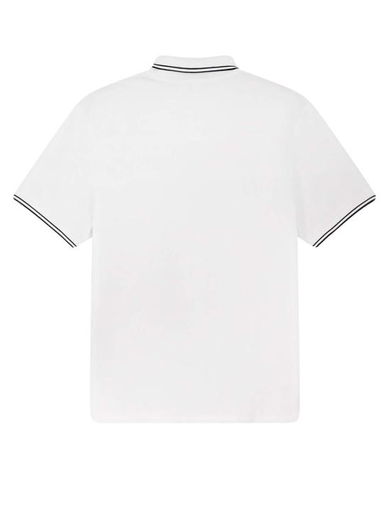  스톤 아일랜드 폴로 티셔츠 스트레치 오가닉 코튼 폴로 셔츠 화이트 - STONE ISLAND