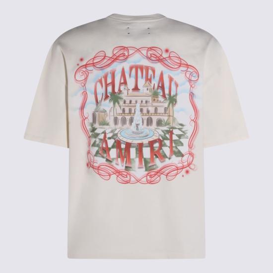  아미리 반팔 티셔츠 화이트 코튼 티셔츠 화이트 - AMIRI