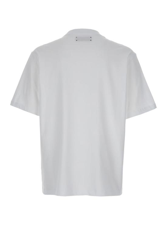  아미리 반팔 티셔츠 크루넥 티셔츠 (앞면에 로고 프린트, 흰색) - AMIRI