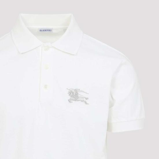  버버리 폴로 티셔츠 스탠 폴로 셔츠 초크 - BURBERRY