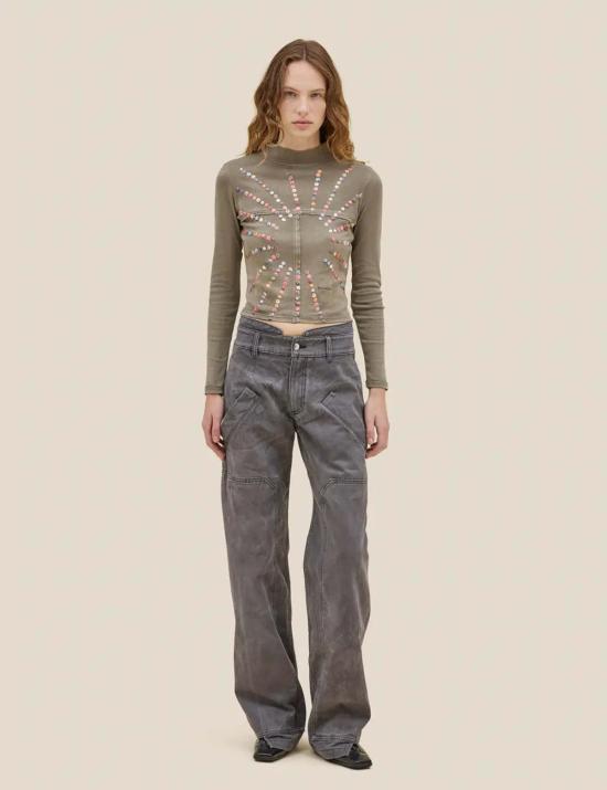  에크하우스 라타 블라우스 Eckhaus Latta 랩 베이비 터틀넥 탑 - ECKHAUS LATTA