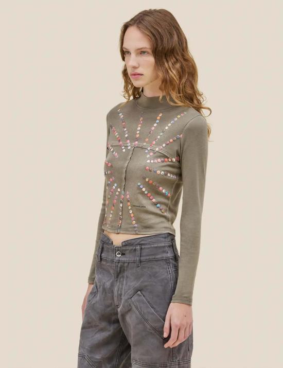  에크하우스 라타 블라우스 Eckhaus Latta 랩 베이비 터틀넥 탑 - ECKHAUS LATTA