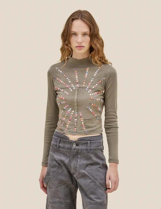  에크하우스 라타 블라우스 Eckhaus Latta 랩 베이비 터틀넥 탑 - ECKHAUS LATTA