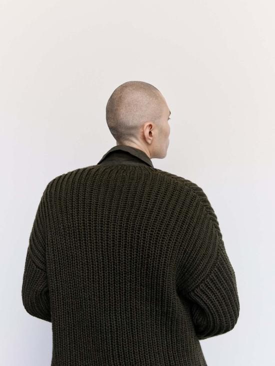  케이시 케이시 가디건 울러 헤비 립  브라운 - CASEY CASEY