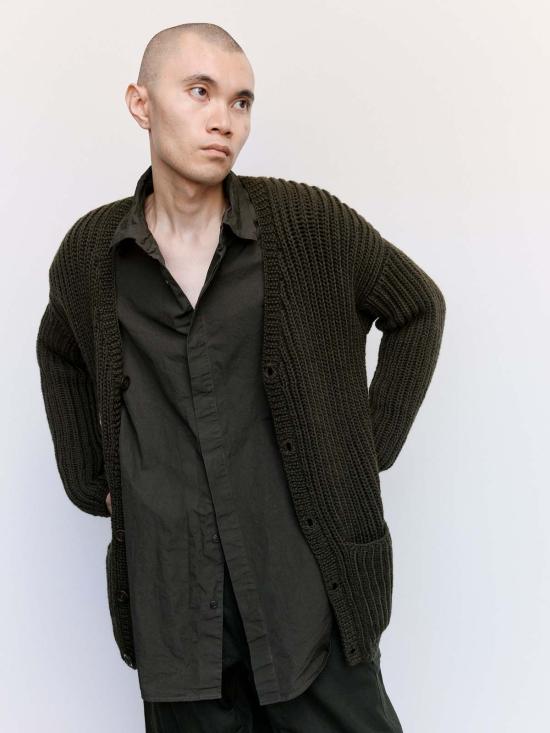  케이시 케이시 가디건 울러 헤비 립  브라운 - CASEY CASEY