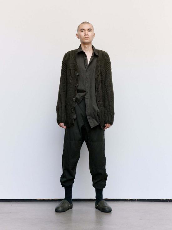  케이시 케이시 가디건 울러 헤비 립  브라운