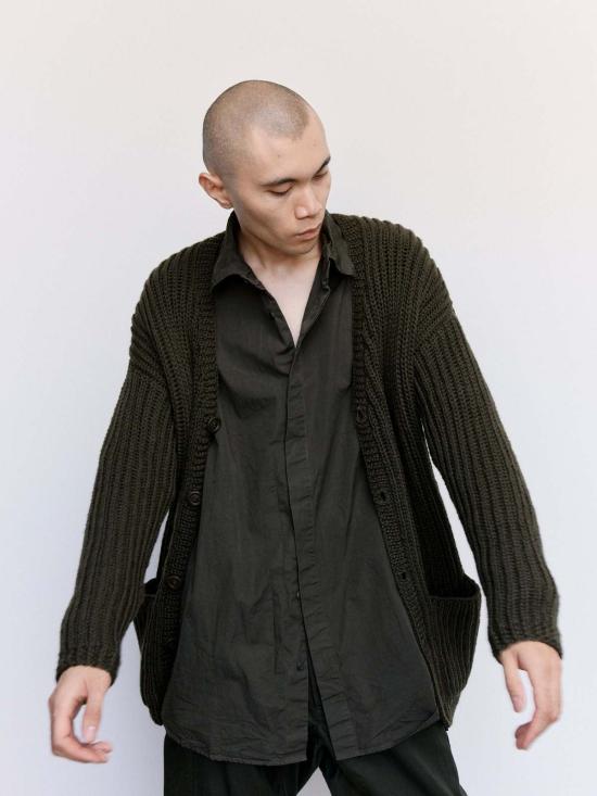  케이시 케이시 가디건 울러 헤비 립  브라운 - CASEY CASEY