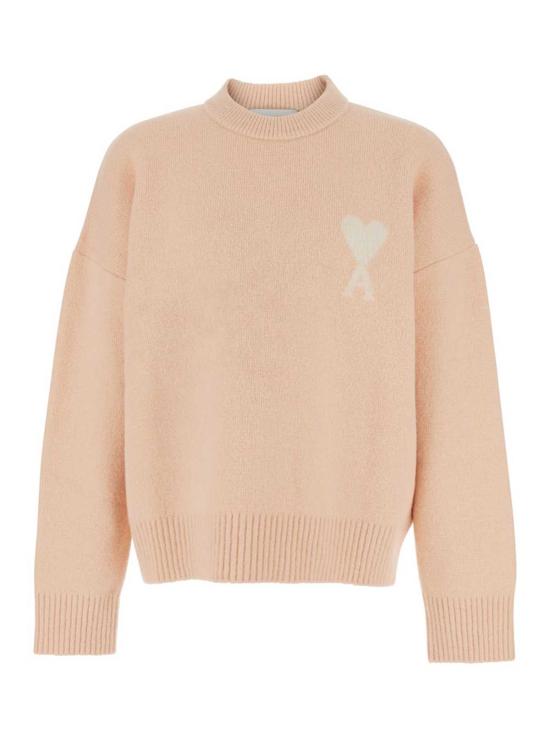  아미 스웨터 알렉상드르 마티우시 ADC 자수 울 혼방 크루넥  핑크