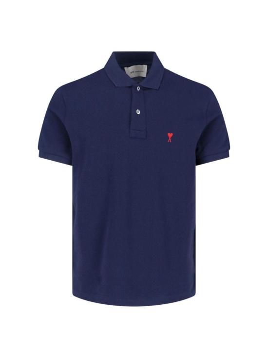  아미 폴로 티셔츠 Ami Alexandre Mattiussi Ami De Coeur 폴로 셔츠 블루