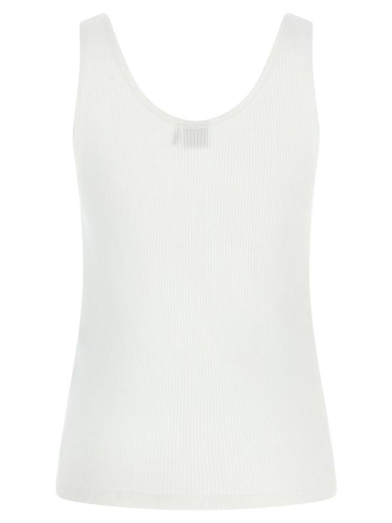  끌로에 블라우스 끌로 로고 자수 탑 화이트 - CHLOE