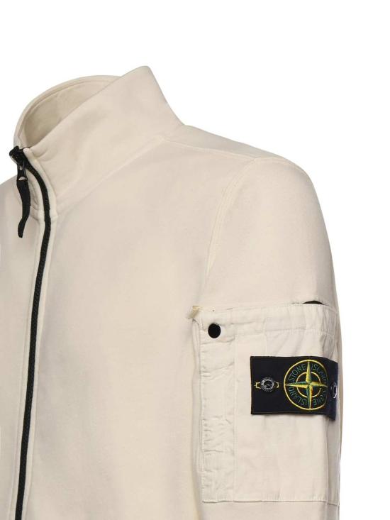  스톤 아일랜드 자켓 코튼 플리스 트랙 재킷 - STONE ISLAND