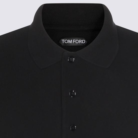  톰포드 폴로 티셔츠 톰 포드 블랙 코튼 폴로 셔츠 - TOMFORD