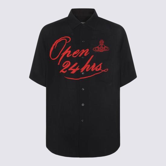  비비안웨스트우드 반팔 셔츠 비비안 웨스트우드 비스코스 셔츠 블랙