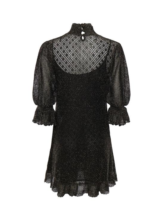  끌로에 숏 원피스 루렉스 니트 미니 드레스 블랙 골드 - CHLOE