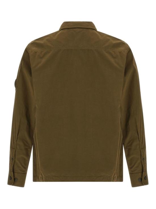  씨피 컴퍼니 봄버 자켓 C.P. 컴퍼니 유기농 면 오버셔츠 (녹색) - C.P. COMPANY