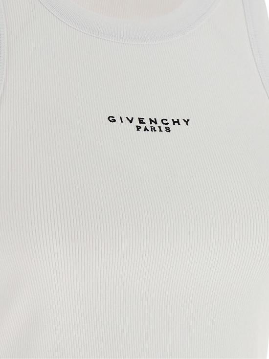  지방시 민소매 티셔츠 파리 프린트 탑 화이트 - GIVENCHY