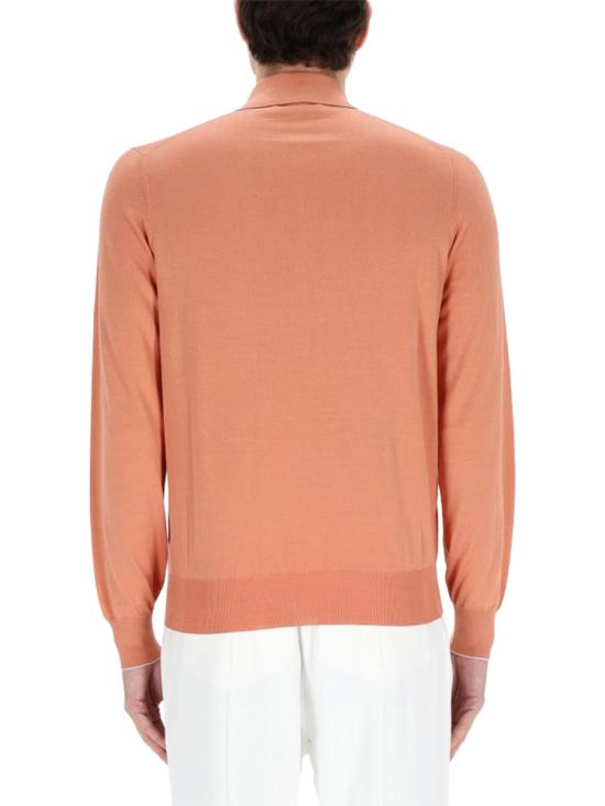 26SS 브루넬로 쿠치넬리 니트 폴로 셔츠 M29800135 CBI26 ORANGE - BRUNELLO CUCINELLI