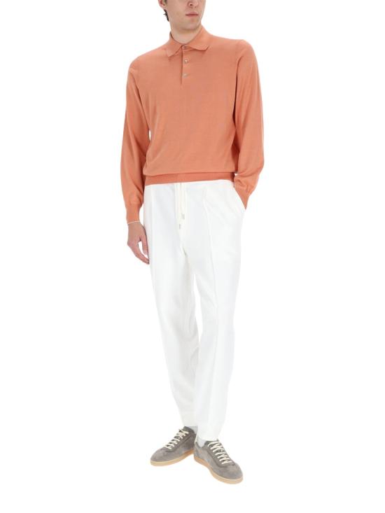 26SS 브루넬로 쿠치넬리 니트 폴로 셔츠 M29800135 CBI26 ORANGE - BRUNELLO CUCINELLI
