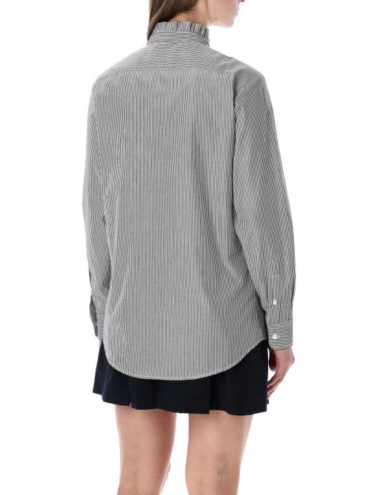  아페쎄 셔츠 A.P.C. 스트라이프 프릴 칼라 셔츠 블랙 스트라이프 - A.P.C.