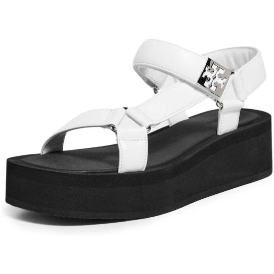  토리버치 샌들 토리 버치 멜로우 플랫폼  옵틱 화이트/실버/블랙