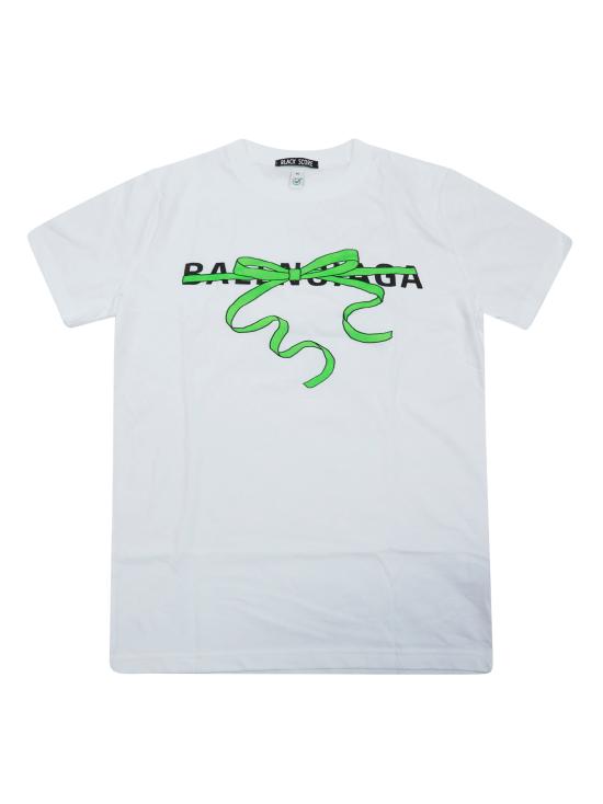 26SS BLACK SCORE 반팔 티셔츠 BALENCIAGABOWWHITE BIANCO