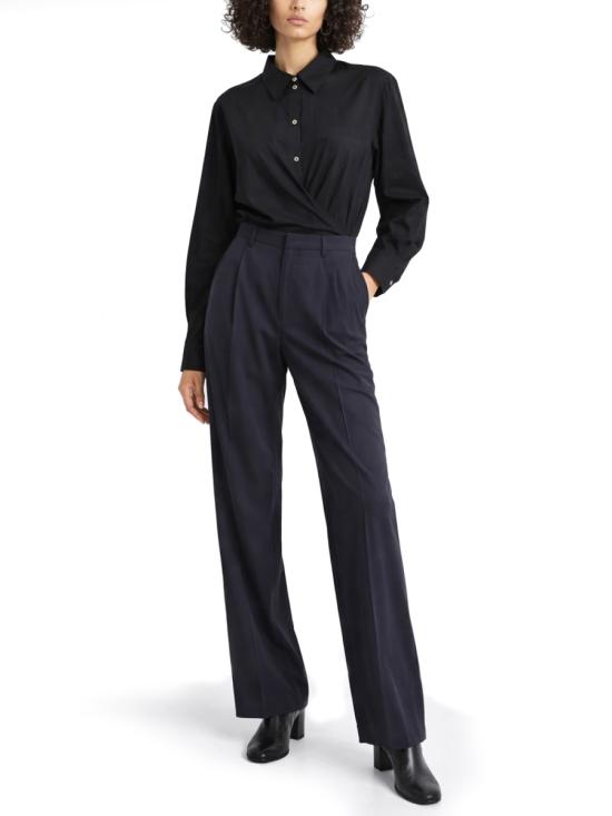 26SS 르메르 스트레이트 칼라 트위스트 셔츠 SH1141 LF1500BK998 BLACK - LEMAIRE