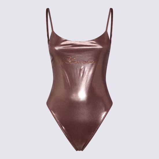  블루마린 원피스 수영복 브론즈  커버업 너츠