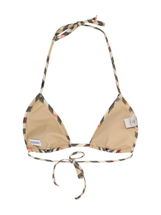  버버리 비키니 수영복 체크 수영복 상의 베이지색 - BURBERRY