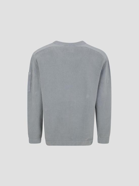 26SS 씨피 컴퍼니 코튼 셔닐 렌즈 스웨터 20CMKN091A005687G 809 SILVER BLUE - C.P. COMPANY